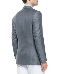 Isaia Cashmere Silk Two Button Blazer Gray