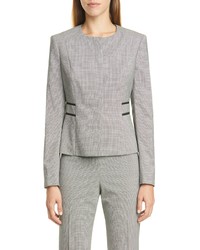 BOSS Javilla Stretch Wool Collarless Jacket