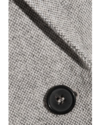 Tom Ford Leather Trimmed Wool And Mohair Blend Blazer Gray