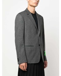 Off-White Logo Patch Single Breasted Blazer