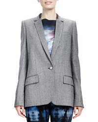 Stella McCartney Melange Jacket With Split Back Gray