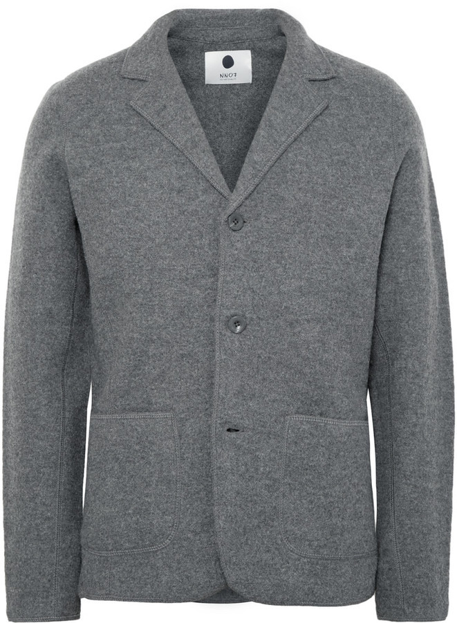 als je kunt toevoegen aan hulp Nn07 Grey Wallace Slim Fit Boiled Wool Blazer, $225 | MR PORTER | Lookastic