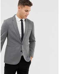 Burton Menswear Pique Blazer In Grey