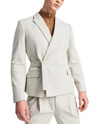 ASOS DESIGN Skinny Crop Suit Jacket In Grey At Nordstrom