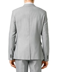 Topman Skinny Fit Textured Grey Suit Jacket