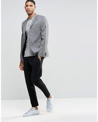 Asos Slim Suit Jacket In Mid Gray