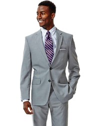 Haggar Tailored Fit Crosshatch Gray Suit Jacket