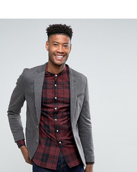 ASOS DESIGN Tall Super Skinny Blazer In Charcoal Jersey