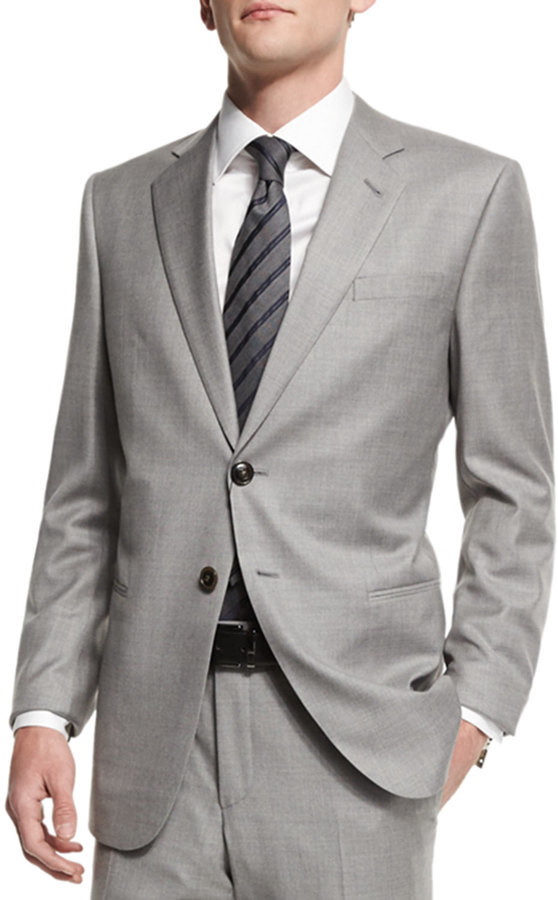 Fine materials and design for this Soho Suit In Virgin Wool And Silk by Giorgio  Armani Men. Take a look at the official… | Armani suits, Mens suits, Armani  suit men