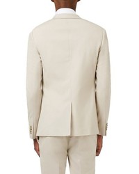 Topman Ultra Skinny Fit Stone Textured Suit Jacket