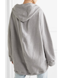Balenciaga Cocoon Cotton Blend Jersey Hooded Top Gray