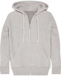 Sacai Cotton Blend And Wool Blend Hooded Top Stone