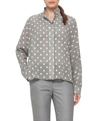 Akris Double Breasted Cotton Voile Blouse