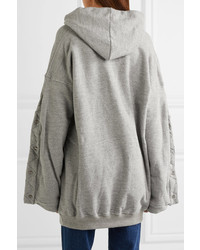 Y/Project Oversized Stretch Cotton Jersey Hooded Top Gray