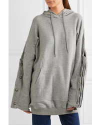 Y/Project Oversized Stretch Cotton Jersey Hooded Top Gray