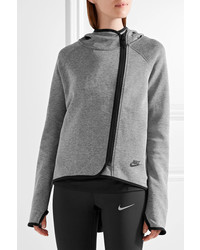 Nike Tech Fleece Cotton Blend Jersey Hooded Top Gray