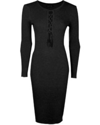 Boohoo Ashleigh Lace Up Front Bodycon Dress