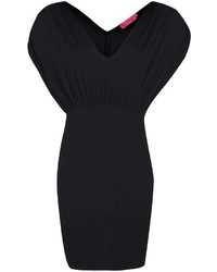 Boohoo Carrie V Neck Bagged Over Bodycon Dress