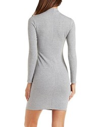 Charlotte Russe Ribbed Mock Neck Bodycon Dress