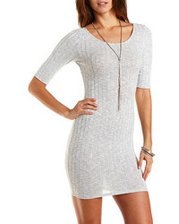 Charlotte Russe Cross Back Ribbed Bodycon Dress