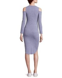 Monrow Heathered Cold Shoulder Bodycon Dress