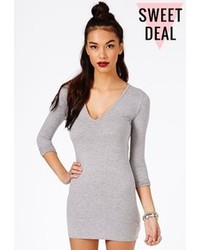 Missguided Felisia Value Bodycon Mini Dress In Grey