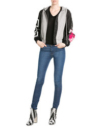 Moschino Bomber Jacket With Jersey And Knit Detail