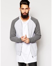 Asos Brand Bomber With Quilted Sleeves