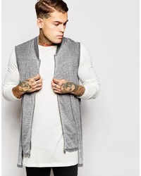 Asos Brand Sleeveless Bomber With Double Layer In Burn Out