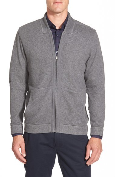 Calibrate Trim Fit French Terry Knit Bomber Jacket, $79 | Nordstrom | Lookastic