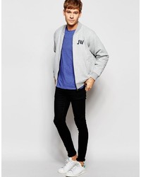 Jack Wills Jersey Bomber In Gray
