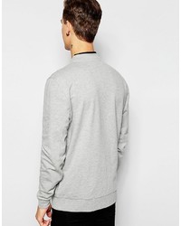 Asos Jersey Bomber Jacket With Cut Sew Panel In Gray