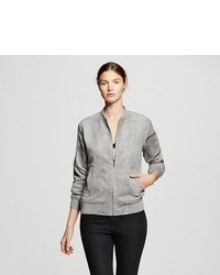 K By Kersh Quilted Bomber Jacket Gray