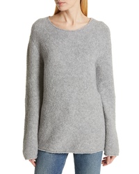 Grey Boucle Crew-neck Sweater