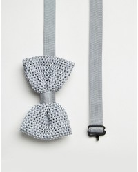 Asos Brand Wedding Knitted Bow Tie In Gray