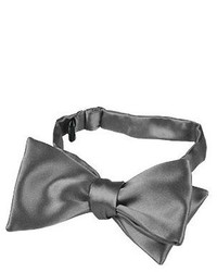 Forzieri Dark Gray Solid Silk Self Tie Bowtie