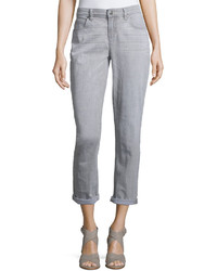 Eileen Fisher Slim Leg Cropped Boyfriend Jeans Vintage Gray