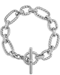 David Yurman 125mm Cushion Link Chain Bracelet With Diamonds