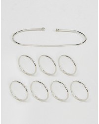Asos Fine Ring Palm Cuff Bracelet Pack