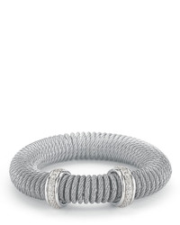 Alor Micro Cable Pave Diamond Spring Coil Bracelet Gray 033tcw