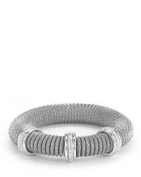 Alor Micro Cable Pave Diamond Spring Coil Bracelet Gray 054tcw