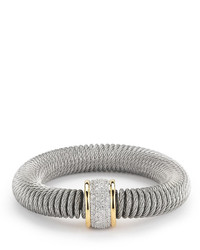 Alor Micro Cable Pave Diamond Spring Coil Bracelet Gray 058tcw