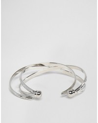 Asos Pack Of 2 Criss Cross Cuff And Open Bangle Bracelets