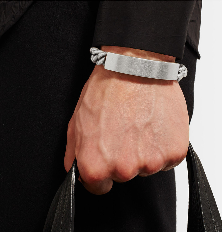 Maison Margiela Silver Tone Id Bracelet, $680 | MR PORTER | Lookastic