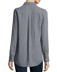 Theory Simara Knit Button Front Blouse