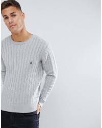 French Connection 100% Cotton Logo Cable Knit Jumper