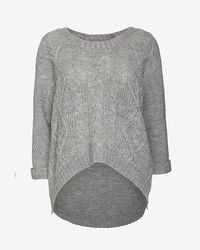 360 Sweater U Neck Cable Knit Sweater Grey