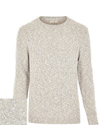River Island Beige Cable Knit Sweater