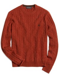 Brooks Brothers Lambswool Cable Crewneck Sweater