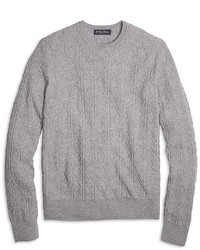 Brooks Brothers Merino Wool Aran Cable Crewneck Sweater